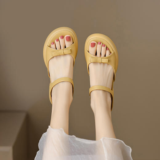 爆款踩屎感，轻便厚底蝴蝶结一字带凉拖鞋MLD-D6060 商品图7