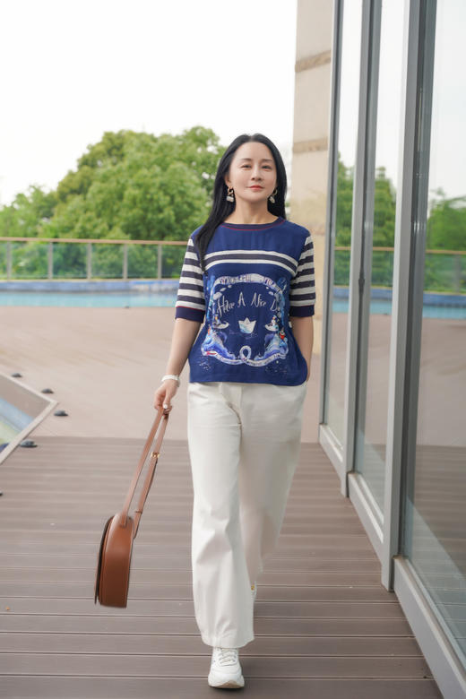 奇威【铜氨纤维 55%】撞色拼接T恤 0DB00143 商品图12