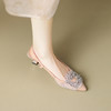 轻奢名媛风，尖头网纱拼接后空凉鞋DMJ-Z81262F 商品缩略图5