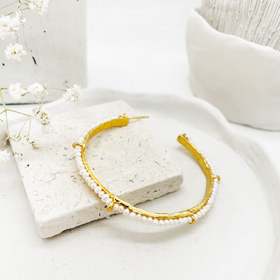 北京仓｜Elise Tsikis-Kimina-中号 珍珠 耳环［美国设计师］