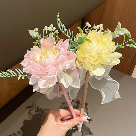 教师节女老师礼物实用礼品创意玫瑰花束笔花朵圆珠笔贺卡 商品图0