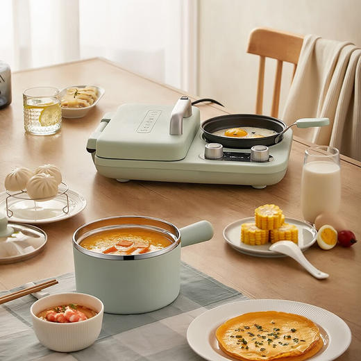 小熊（Bear） 早餐机电饼铛多士炉多功能料理锅多用途锅烤面包三明治机电热锅电火锅 双烤盘+煮锅+煎锅+蒸架，DSL-A13F1 商品图1