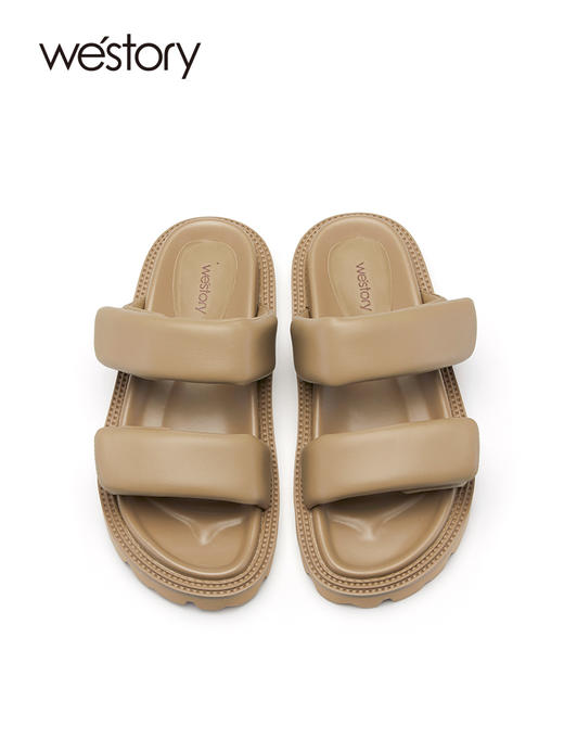 westory夏季新款羊皮平底休闲百搭一脚蹬舒适外穿凉拖61441 商品图2