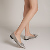 【23年春季新款】气质尖头平底鞋水钻方扣舒适上班一脚蹬女单鞋55751 商品缩略图2