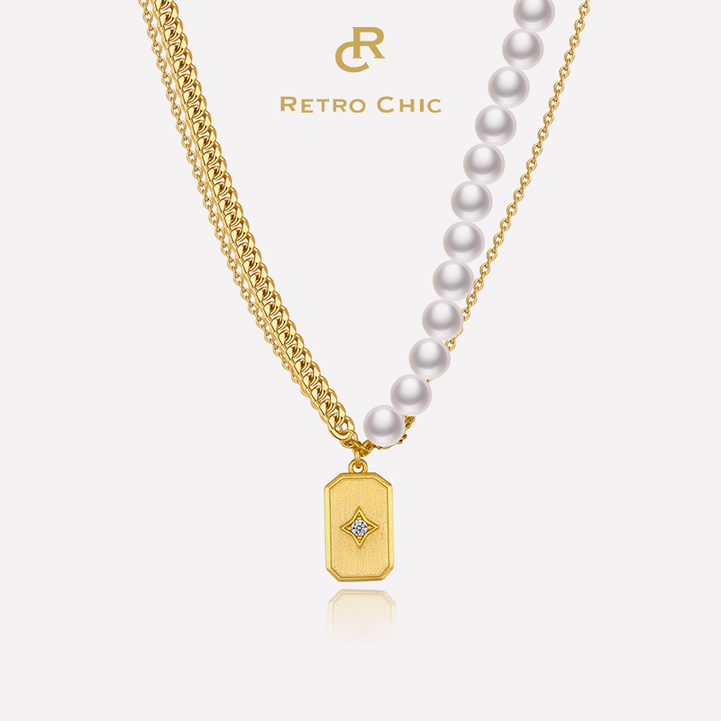 【歌手-刘忻同款】Shadow影系列 ｜几何珍珠双链项链