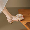 时尚公主风，水晶跟花朵凉鞋一字带蝴蝶结凉鞋MLD-AD755 商品缩略图0