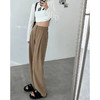 【高腰休闲裤！双褶冰丝西裤】灰色垂感西装阔腿裤女，升级6.0版，遮肉显瘦，百搭休闲，遮肉不挑人，春秋小个子，高腰宽松拖地，直筒休闲裤女装 商品缩略图6