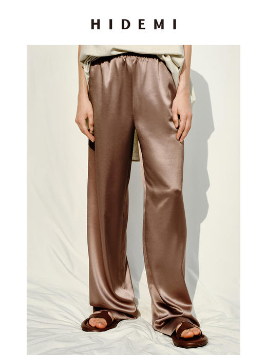HIDEMI度假系列裸肤轻柔感升级版醋酸空气裤 沙丘栗/乳白色/黑色 商品图1