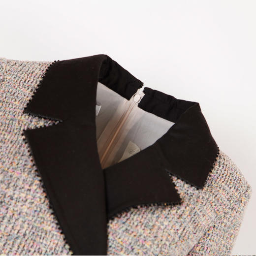 NC80U瑟俪商场同款复古洋气外套式合体百搭款翻领双排扣连衣裙 商品图4