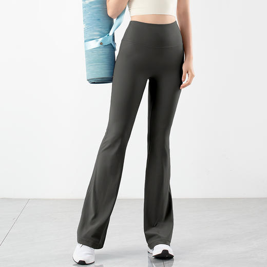 跃牌【倚窗听雨系列】莱卡高腰提臀微喇瑜伽喇叭裤CK030 商品图5