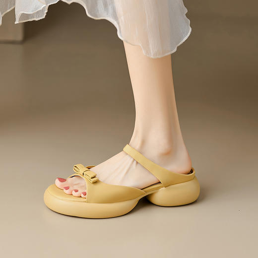 爆款踩屎感，轻便厚底蝴蝶结一字带凉拖鞋MLD-D6060 商品图6