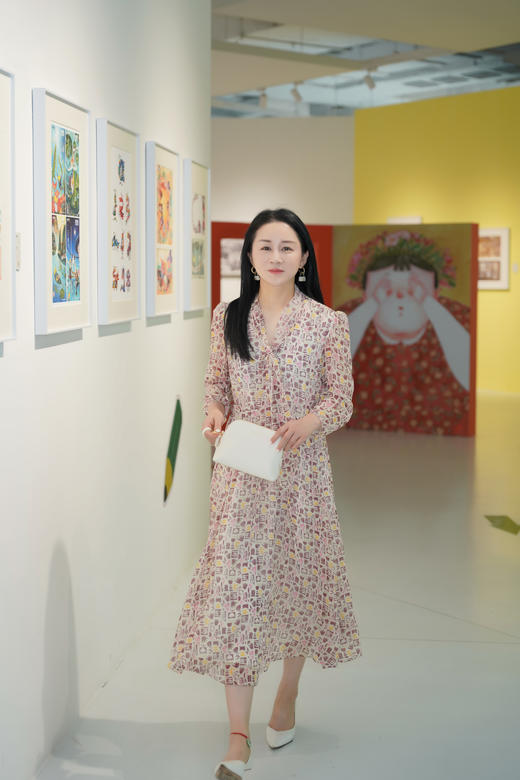 【环保真丝】Laurel劳芮 趣味图案飘带领连衣裙LWL342Y12500 商品图2