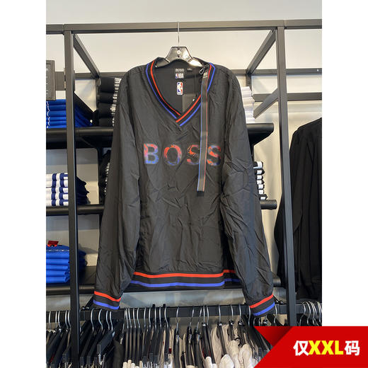 HUGO BOSS/胡戈波士 男士V领套头LOGO印花运动休闲长袖卫衣外套 商品图0