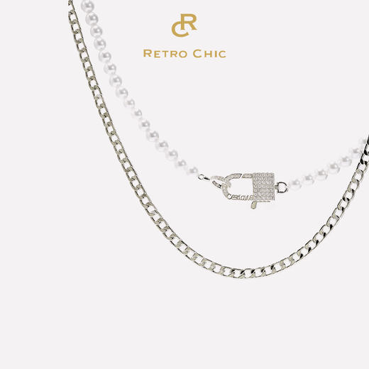 Retro Chic x Daisy Select   C'est La Vie系列Twin银色双生项链 商品图0