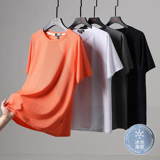 跃牌【跃LEAP-ACTIVE】系列男士冰丝速干T恤滑料短袖打底衫薄款透气排汗夏季男运动上衣R428 商品图0