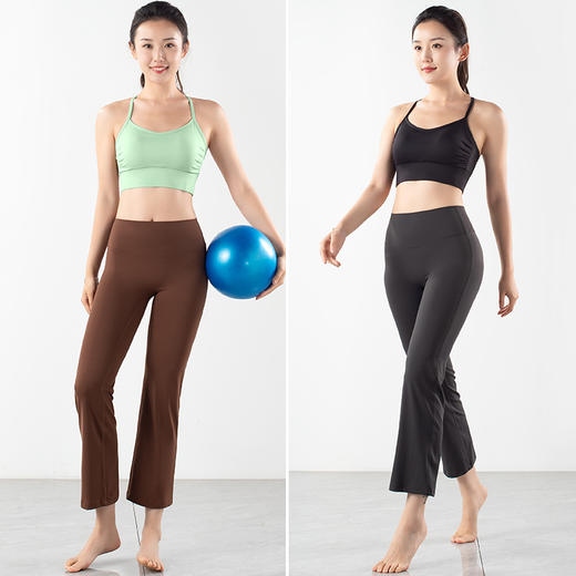 跃牌【倚窗听雨系列】直筒高腰提臀裸感瑜伽九分裤CK027 商品图2