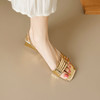 法式复古，一字带仙女风露趾镂空编织凉鞋MLD-AD758 商品缩略图5