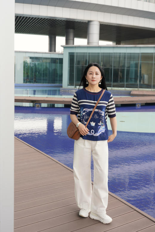 奇威【铜氨纤维 55%】撞色拼接T恤 0DB00143 商品图9