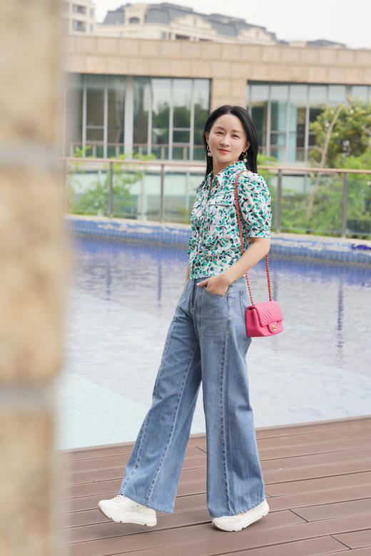  Laurel劳芮 气质拼接牛仔阔腿裤LWL341K05000 商品图2