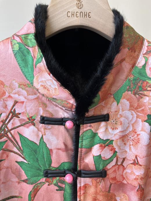 【M1】两面穿 臣禾【92%蚕丝 8%氨纶 水貂毛皮】新中式国风提花皮毛一体9233250682 商品图6