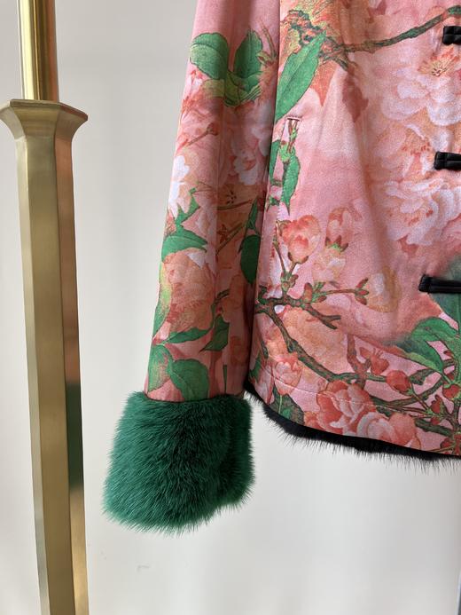 【M1】两面穿 臣禾【92%蚕丝 8%氨纶 水貂毛皮】新中式国风提花皮毛一体9233250682 商品图5