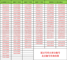 【京城手机靓号】极品首长号/5A豹子号/顺子号/易经风水号/主题定制号