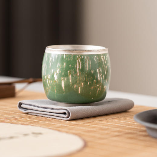 竹林听雨银彩文言主人杯品茗杯单杯日式轻奢复古手工茶盏陶瓷茶杯 商品图4