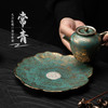 常青釉金银彩莲花壶承水果盘茶点盘干泡台陶瓷手工复古壶底座壶托 商品缩略图4