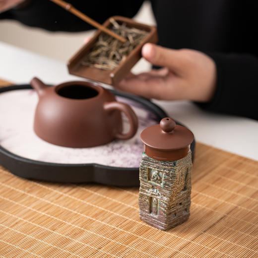敦煌印象青铜釉盖置茶桌面复古茶玩摆件盖碗茶壶茶漏盖托盖子架 商品图1