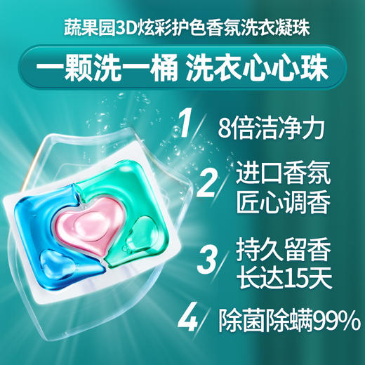 蔬果园（SukGarden）蔬果园3D炫彩护色洗衣凝珠三效合一除螨除菌洁净柔顺持久留香50颗 商品图2