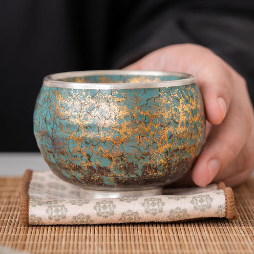 常青釉金银彩杯子总裁杯陶瓷茶杯纯手工日式个人专用主人杯品茗杯 商品图1