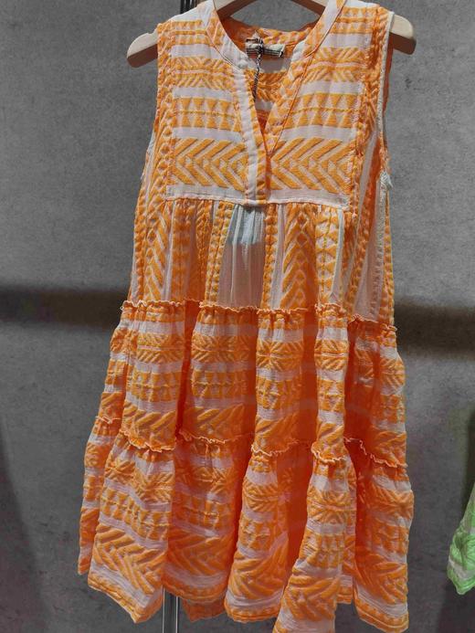 Devotion Twins - Ella Sleeveless Short Dress - N.Or-N.Lime/White - 连身裙 - 橙色 商品图0