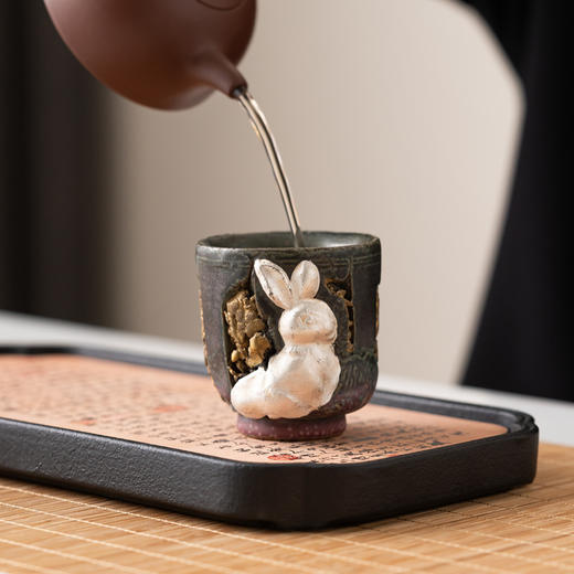 敦煌兔主人杯日式志野烧陶瓷杯子手工文创高档复古茶杯品茗杯单杯 商品图1