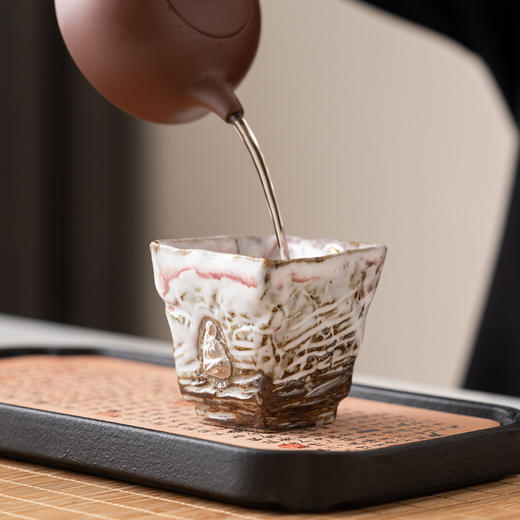 樱花釉四方杯手作志野茶盏主人杯日式轻奢家用陶瓷茶杯品茗杯大号 商品图2