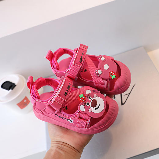 【儿童凉鞋】】夏季新款婴儿学步鞋草莓熊软底女宝宝透气凉鞋 商品图3