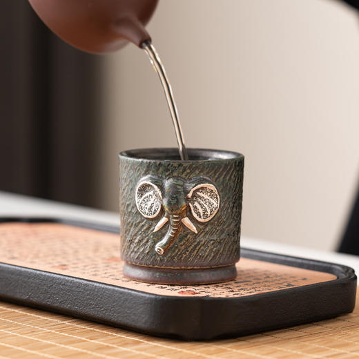 敦煌青铜釉万象主人杯志野烧手工茶杯品茗杯日式轻奢复古茶盏杯子 商品图1