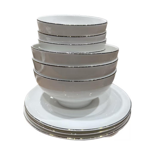 品物攸宜锦绣江南手工浮雕描金12人用42头骨瓷餐具 商品图1