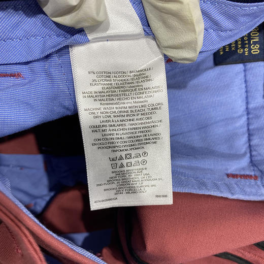 Brooks brothers/布克兄弟 男士Milano轻量免烫弹力斜纹休闲长裤 商品图2
