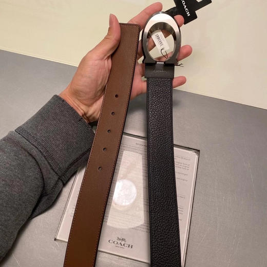 稀有款！Coach C字头双面男士宽版皮带38mm 商品图3