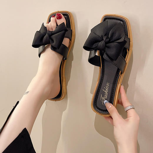 【韩版时尚洋气❗️新款蝴蝶结拖鞋一字拖】脚感舒适柔软轻盈 外穿居家夏仙女风平底凉拖鞋休闲百搭拖鞋女粉丝专属 商品图4