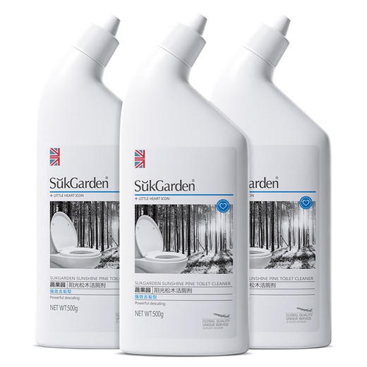 蔬果园（SukGarden）洁厕灵马桶清洁剂厕所清洁厕宝除垢除尿碱除味洁厕液家庭装 阳光松木洁厕500g*3瓶 商品图0