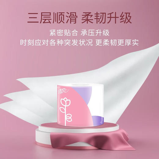 清风花语系列卷纸 3层204段/卷*1*32卷筒卫生纸 A201GZZ （整箱装） 商品图5