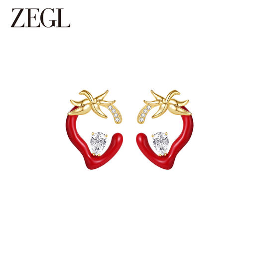 ZEGL设计师缤纷水果系列芒果耳环女2023年新款耳钉银针夏天耳饰品 商品图1