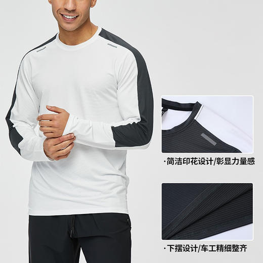 跃牌【跃LEAP-ACTIVE】系列男子春秋季新款运动休闲跑步健身衣速干透气圆领训练长袖上衣890 商品图1