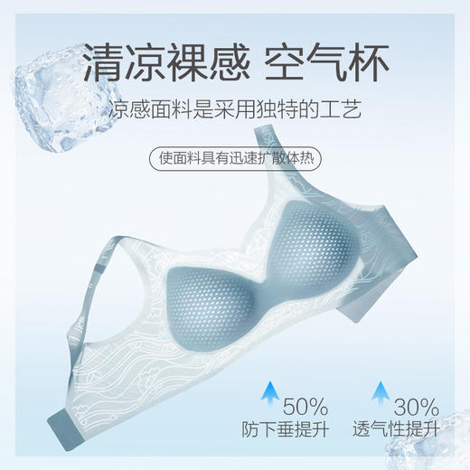 【清凉裸感❗️黑科技空气杯内衣】夏季新款无痕果冻超薄冰感浪花 女轻薄透气纳米洞洞杯交叉镂空聚拢上托美胸文胸粉丝专属 商品图0