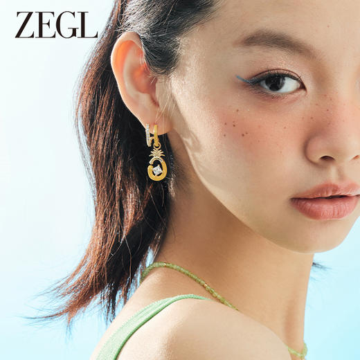 ZEGL设计师缤纷水果系列菠萝耳环女小众设计感耳钉银针夏天耳饰品 商品图1