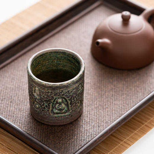 敦煌印象青铜釉孟禅主人杯日式志野烧陶瓷茶杯品茗杯手工窑变茶盏 商品图1