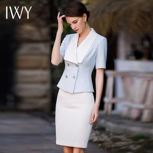 IWY/夏季新款气质高端西装半裙女套装两件套医美整形职业工作服女CS1776-L 商品图3