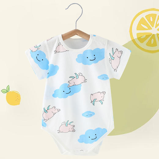 【捡漏价49元/4件】婴儿儿童包屁衣，缤纷萌趣的图案，清爽不闷汗，新疆长绒棉花，无荧光剂，夏季纯棉睡衣，宝宝三角哈衣，新生儿无骨连体衣爬爬服 商品图13