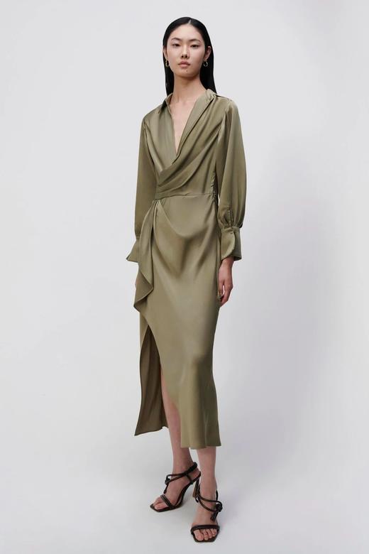 Jonathan Simkhai - TALITA CLASSIC MIDI DRESS-Willow - 女装 - 连身裙 - 柳绿色 商品图0